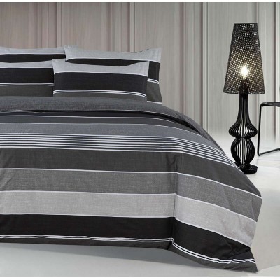 Σετ Σεντόνια Μονά Grego Grey 3Τμχ Με Λάστιχο 100X200+35 Espree